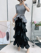 Elegant Pleated Tiered Dress